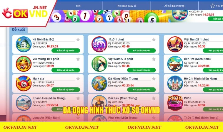 Xổ Số OKVND 1 Đa dạng hình thức lô đề tại OKVND